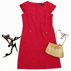 Sharagano Sultry Red Curve-Hugging Sheath Dress Date Night Glam Size 12